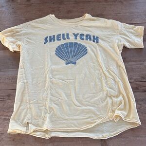 Aerie Yellow 'Shell Yeah' Short Sleeve Tee